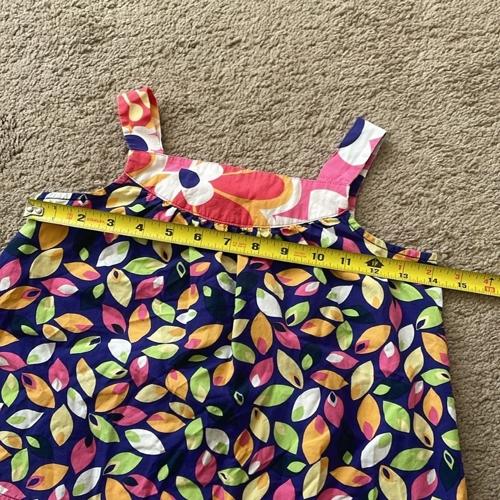 Hanna Andersson Cotton Little Girls Dress Size 6/7 Boho Colorful Floral Jumper